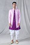 Buy_Arihant Rai Sinha_Purple Attached Jacket Soft Cotton Sequin And Kurta & Dhoti Pant Set _Online_at_Aza_Fashions