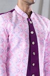 Arihant Rai Sinha_Purple Attached Jacket Soft Cotton Sequin And Kurta & Dhoti Pant Set _at_Aza_Fashions