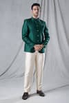 Buy_Arihant Rai Sinha_Green Jodhpuri Jacquard Woven Floral Butti Pattern With Trouser_at_Aza_Fashions