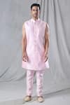 Arihant Rai Sinha_Pink Kurta And Pant Silk Embroidery Flower Jacket & Set_Online_at_Aza_Fashions