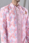 Buy_Arihant Rai Sinha_Pink Kurta And Pant Silk Embroidery Flower Jacket & Set_Online_at_Aza_Fashions