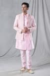 Buy_Arihant Rai Sinha_Pink Silk Embroidery Zari Jacket And Kurta Set _at_Aza_Fashions