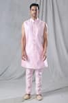 Buy_Arihant Rai Sinha_Pink Silk Embroidery Zari Jacket And Kurta Set _Online_at_Aza_Fashions