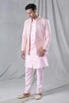 Shop_Arihant Rai Sinha_Pink Silk Embroidery Zari Jacket And Kurta Set _Online_at_Aza_Fashions