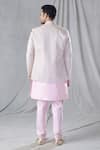 Shop_Arihant Rai Sinha_Pink Kurta And Pant Silk Embroidery Stripe Pattern Jacket & Set_at_Aza_Fashions