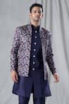 Buy_Arihant Rai Sinha_Blue Kurta And Pant Silk Woven Paisley Pattern Jacket & Set _Online_at_Aza_Fashions