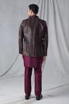 Shop_Arihant Rai Sinha_Maroon Kurta And Pant Silk Embroidery Sequin Geometric Jacket & Set _at_Aza_Fashions