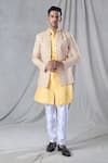 Buy_Arihant Rai Sinha_Yellow Kurta And Pant Silk Embroidery Flower Butti Jacket & Set _at_Aza_Fashions