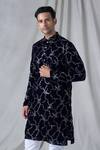 Arihant Rai Sinha Black Velvet Sequins Geometric Embroidered Straight Kurta at Aza Fashions Arihant Rai Sinha_Black Velvet Sequins Geometric Embroidered Straight Kurta _at_Aza_Fashions