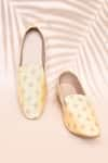 Buy_Aryavir Malhotra_Yellow Floral Woven Loafers _at_Aza_Fashions