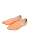 Buy_Aryavir Malhotra_Orange Floral Woven Cotton Loafers _Online_at_Aza_Fashions