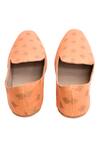 Shop_Aryavir Malhotra_Orange Floral Woven Cotton Loafers _Online_at_Aza_Fashions