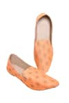 Aryavir Malhotra_Orange Floral Woven Cotton Loafers _at_Aza_Fashions