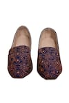 Shop_Aryavir Malhotra_Blue Floral Embroidered Loafers _at_Aza_Fashions