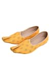 Buy_Aryavir Malhotra_Yellow Floral Woven Winged Tip Juttis _Online_at_Aza_Fashions