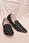 Buy_Aryavir Malhotra_Black Floral Woven Cotton Loafers _at_Aza_Fashions