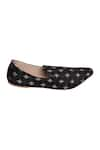 Buy_Aryavir Malhotra_Black Floral Woven Cotton Loafers 