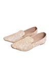 Buy_Aryavir Malhotra_Beige Floral Embroidered Fleur Loafers_Online_at_Aza_Fashions