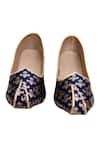 Shop_Aryavir Malhotra_Blue Floral Woven Jacquard Juttis _at_Aza_Fashions