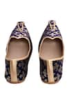 Shop_Aryavir Malhotra_Blue Floral Woven Jacquard Juttis _Online_at_Aza_Fashions