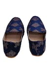 Shop_Aryavir Malhotra_Blue Floral Embroidered Loafers _Online_at_Aza_Fashions