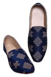 Aryavir Malhotra_Blue Floral Embroidered Loafers _at_Aza_Fashions