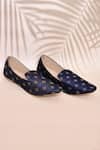 Buy_Aryavir Malhotra_Blue Floral Woven Pattern Loafers _at_Aza_Fashions