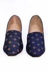 Shop_Aryavir Malhotra_Blue Floral Woven Pattern Loafers _at_Aza_Fashions