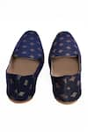 Shop_Aryavir Malhotra_Blue Floral Woven Pattern Loafers _Online_at_Aza_Fashions