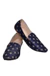 Aryavir Malhotra_Blue Floral Woven Pattern Loafers _at_Aza_Fashions