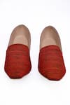 Shop_Aryavir Malhotra_Red Fleur Woven Pattern Loafers _at_Aza_Fashions