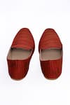 Shop_Aryavir Malhotra_Red Fleur Woven Pattern Loafers _Online_at_Aza_Fashions