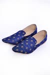 Buy_Aryavir Malhotra_Blue Floral Woven Cotton Pattern Loafers _Online_at_Aza_Fashions