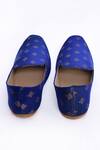 Shop_Aryavir Malhotra_Blue Floral Woven Cotton Pattern Loafers _Online_at_Aza_Fashions