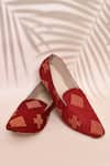 Buy_Aryavir Malhotra_Red Floral Embroidered Pattern Loafers _at_Aza_Fashions