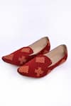 Aryavir Malhotra_Red Floral Embroidered Pattern Loafers _Online_at_Aza_Fashions