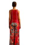 Shop_Aditi Gupta_Pink Georgette Satin Printed Abstract Zardosi Embroidered Top And Flared Pant Set 