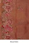 Buy_Zal From Benaras_Brown Pure Tissue Silk Woven Rose Garden Saree With Unstitched Blouse Piece
