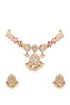 Shop_Sica Jewellery_Yellow Moissanite Polki Embellished Necklace Set _at_Aza_Fashions