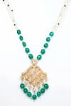 Buy_Sica Jewellery_Green Moissanite Polki Necklace Set _Online_at_Aza_Fashions