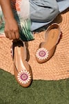 Buy_Sole House_Beige Embroidered Shell Boho Juttis_at_Aza_Fashions
