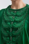 Anamika Khanna_Green Embroidered Round Cape Top And Pant Set _at_Aza_Fashions