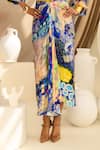 Buy_JUHI BENGANI_Multi Color Silk Satin Printed Abstract Indigoink Skirt _Online_at_Aza_Fashions