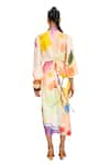 JUHI BENGANI_Multi Color Silk Satin Printed Floral Vanila Bloom Shirt With Draped Skirt _Online