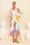 JUHI BENGANI_Multi Color Silk Satin Printed Floral Vanila Bloom Skirt_Online_at_Aza_Fashions