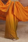 Buy_Adi By Aditya Khandelwl_Yellow Blouse Upada Silk Embroidered Sequins Square Gharara Set With Cape