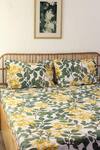 Buy_House This_Green 100% Cotton Printed Moringa Double Bedsheet Set _at_Aza_Fashions