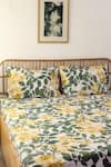 Shop_House This_Green 100% Cotton Printed Moringa King Bedsheet Set _at_Aza_Fashions