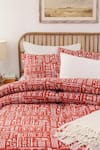 Buy_House This_Orange 100% Cotton Printed Gamathi Ethnic Patterns Double Comforter _at_Aza_Fashions