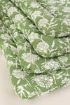 Shop_House This_Green 100% Cotton Printed Genda Phool Motifs Double Comforter _Online_at_Aza_Fashions